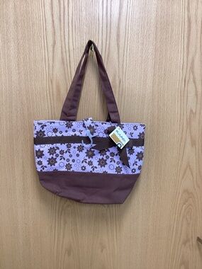 Floral Pattern Brown Tote Bag
